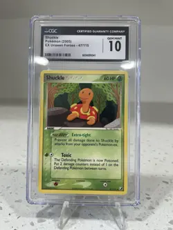 Pokemon TCG Unseen Forces Shuckle Card 2005 47/115 Non-Holo CGC Pristine 10 - Image 1