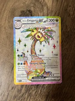 Alolan Exeggutor ex 225/191 Ultra Rare Pokemon TCG SV08: Surging Sparks NM - Image 1