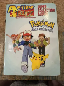 Pokemon Series 1 Sticker Collectible Album Vintage 1999 With 72 Action Flipz - Image 1