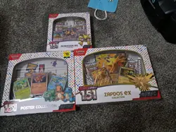 Pokemon TCG 151 Set Of 3 Collection Boxes - Poster, Alakazam, Zapdos - Image 1
