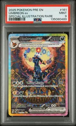 2025 POKEMON PRE EN-PRISMATIC EVOLUTIONS #161 UMBREON EX PSA 9 - Image 1