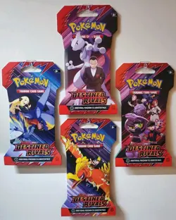 Pokemon TCG Destined Rivals Sleeved Booster Packs - Art Set of 4 - NEW - SEALED - Image 1