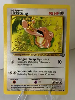 Pokemon TCG Lickitung Jungle 38/64 Regular Unlimited Uncommon Vintage 1999 LP - Image 1