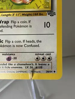 Pokemon TCG Lickitung Jungle 38/64 Regular Unlimited Uncommon Vintage 1999 LP - Image 5