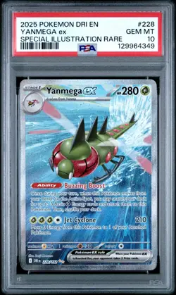 2025 Pokemon Yanmega ex 228/182 Sv10: Destined Rivals SIR - PSA 10 Gem Mint - Image 1