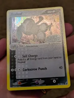 Pokemon Nuzleaf 39/100 Crystal Guardians Stamped Uncommon Reverse Holo - Image 2
