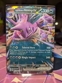Pokemon TCG Team Rockets Nidoking EX Double Rare Card #119/182 Destined Rivals - Image 1