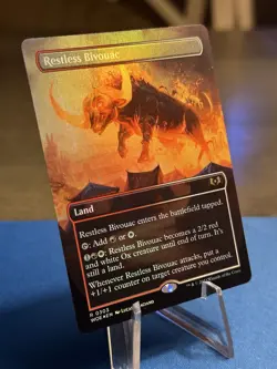 MTG - Restless Bivouac (Borderless) FOIL - Wilds of Eldraine - Rare Land - NM - Image 1