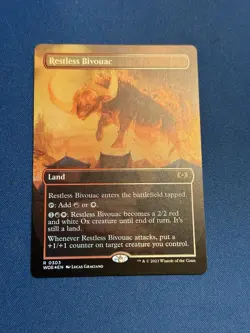 MTG - Restless Bivouac (Borderless) FOIL - Wilds of Eldraine - Rare Land - NM - Image 2