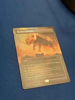 MTG - Restless Bivouac (Borderless) FOIL - Wilds of Eldraine - Rare Land - NM - Image 3