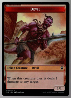 (x5) Devil / Treasure 010/020 Double Sided Token Foil Baldur's Gate MTG NM - Image 1
