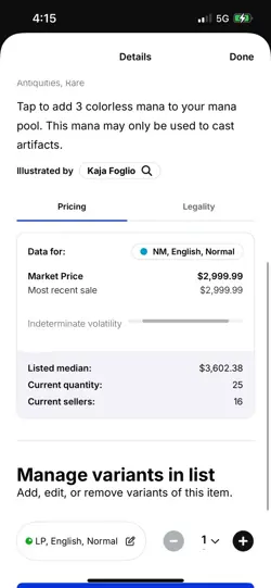 Mishras Workshop Antiquities MTG Non-Foil Rare Card Lightly Played Condition - Image 2