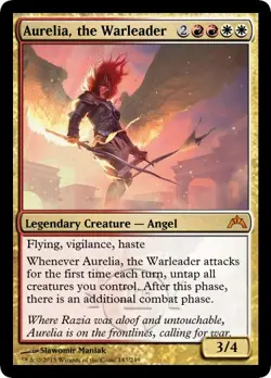 Heavy Play, English MTG Regular Aurelia, the Warleader Gatecrash Magic the Gathe - Image 1