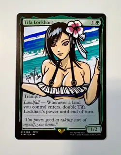 Magic The Gathering Final Fantasy, Hand Painted Alter Tifa Lockhart, Swimsuit - Image 1