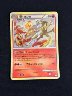 Pokemon Ninetales TCG HeartGold SoulSilver Card 7/123 Rare Holo NM SWIRL - Image 3