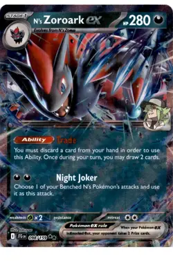 N's Zoroark ex (098/159) Double Rare SV09: Journey Together NM Pokemon TCG - Image 1
