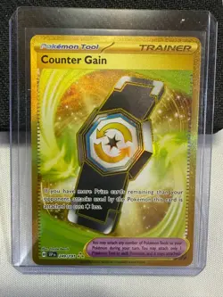 Pokemon Counter Gain Hyper Rare Sv08: Surging Sparks Holo Card 249/191 - Image 1