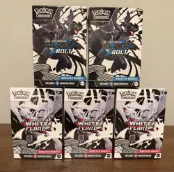 Pokemon Black Bolt (2) & White Flare (3) Booster Bundle Lot - Image 1