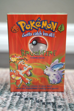 GUARANTEED SHADOWLESS Pokemon BRUSHFIRE Base Set 2 Player Theme Deck HEAT SEAL - Image 1