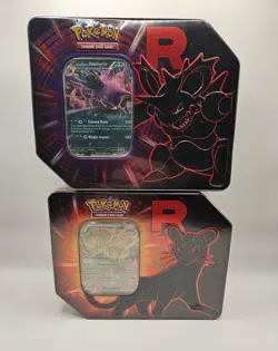 (LOT OF 2) Destined Rivals Team Rocket Tins (Nidoking & Persian) Pokemon TCG - Image 1