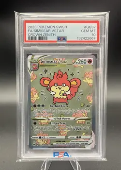 Pokemon TCG Crown Zenith Galarian Gallery Simisear VSTAR #GG37/GG70 PSA 10 ???? - Image 4