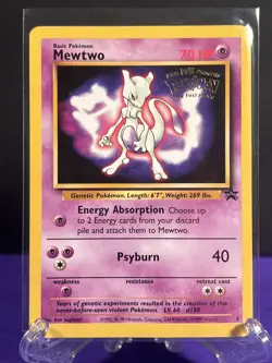 Mewtwo #3 1999 Black Star WB Pokemon the First Movie Promo Pokemon TCG Card - Image 4