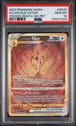 2023 Pokemon Arceus VSTAR Crown Zenith Secret Rare #GG70 - PSA 10 GEM MINT - Image 1