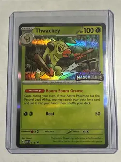 2023-24 Pokemon Scarlet and Violet Black Star Promos #115 Thwackey P - Image 1