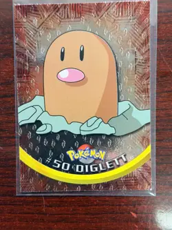POKEMON CARD Foil/Holo DIGLETT #50 Black Label 1999 Topps TV Animation Edition - Image 1