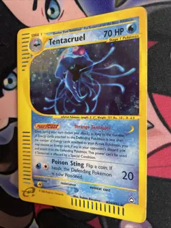 Tentacruel Holo Rare H26/H32 Aquapolis WoTC Pokemon Card 2002 LP Swirl - Image 3