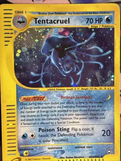 Tentacruel Holo Rare H26/H32 Aquapolis WoTC Pokemon Card 2002 LP Swirl - Image 4