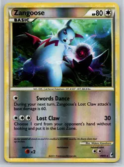 LP Zangoose 39/95 Reverse Holo Rare Call Of Legends Pokemon 2011 - Image 1