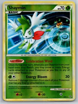 NM Shaymin 8/95 Reverse Holo Rare HGSS Unleashed Pokemon 2010 - Image 1