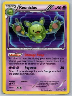 NM Reuniclus 57/114 Holo Rare Black and White Base Set Pokemon 2011 - Image 1