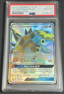 PSA 10 Turtonator GX SV52/SV94 Hidden Fates: Shiny Vault Sun & Moon Pokemon 2019 - Image 1