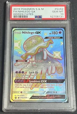 PSA 10 Nihilego GX SV62/SV94 Hidden Fates: Shiny Vault Sun & Moon Pokemon 2019 - Image 1