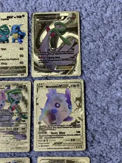 Set of 25 Pokemon Mewtwo,Flareon,Pikachu&Cosplay&More Gold Foil Fan Art Cards - Image 4