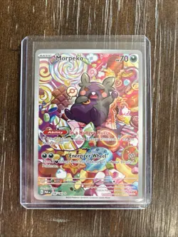 Pokemon TCG Morpeko Full Art Illustration Rare Holo Card 206/182 Paradox Rift - Image 1