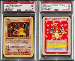 Ultra Rare Pokemon 2 Card Lot Charizard 1st edition & 1995 Japanese Topsun - Image 1