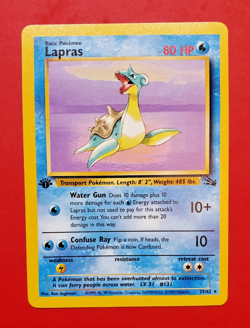 Lapras 25/62 1st Edition Fossil Set Rare 1999 Non-Holo Pokemon Card NM - Image 1