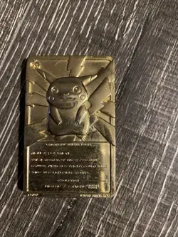 1999 Burger King Pokemon - Pikachu Nintendo 23K Gold Plated Trading Card - Image 2