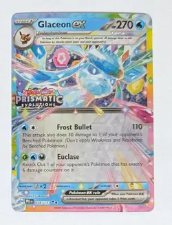 Glaceon EX Prismatic Evolutions Stamped Promo Card 026/131 Surprise Box Sealed - Image 1