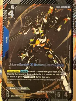 Gundam Card Game TCG - Unicorn Gundam 02 Banshee Destroy Mode LR+ Alt Art - Image 1