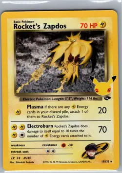 Rocket's Zapdos 15/132 Celebrations: Classic Collection - Pokemon Card - NM - Image 1