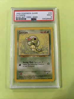 Caterpie 45/102 Base Set PSA 9 Pokemon Playing Card 1999-2000 - Image 1