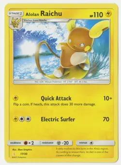 Pokemon - Alolan Raichu (Alolan Raichu Half Deck promo card - 17/30) - Image 1