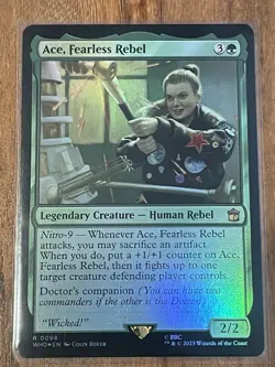 FOIL ACE, FEARLESS REBEL - MTG - Dr Who - Rare #98 - NM+ - Image 1
