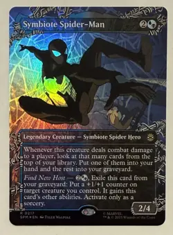 Symbiote Spider-Man Borderless Foil - Marvel's Spider-Man MTG - Image 1