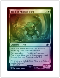 1x Troll of Khazad-dum, Foil, Magic the Gathering, MTG NM - Image 1