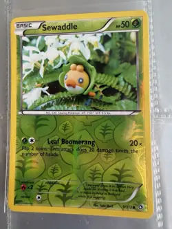 Sewaddle 9/113 Yuka Morri Reverse Holo - Legendary Treasures Pokemon TCG NM - Image 1